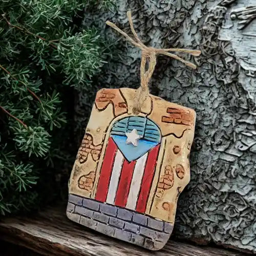 Puerto Rican Flag door Ornament