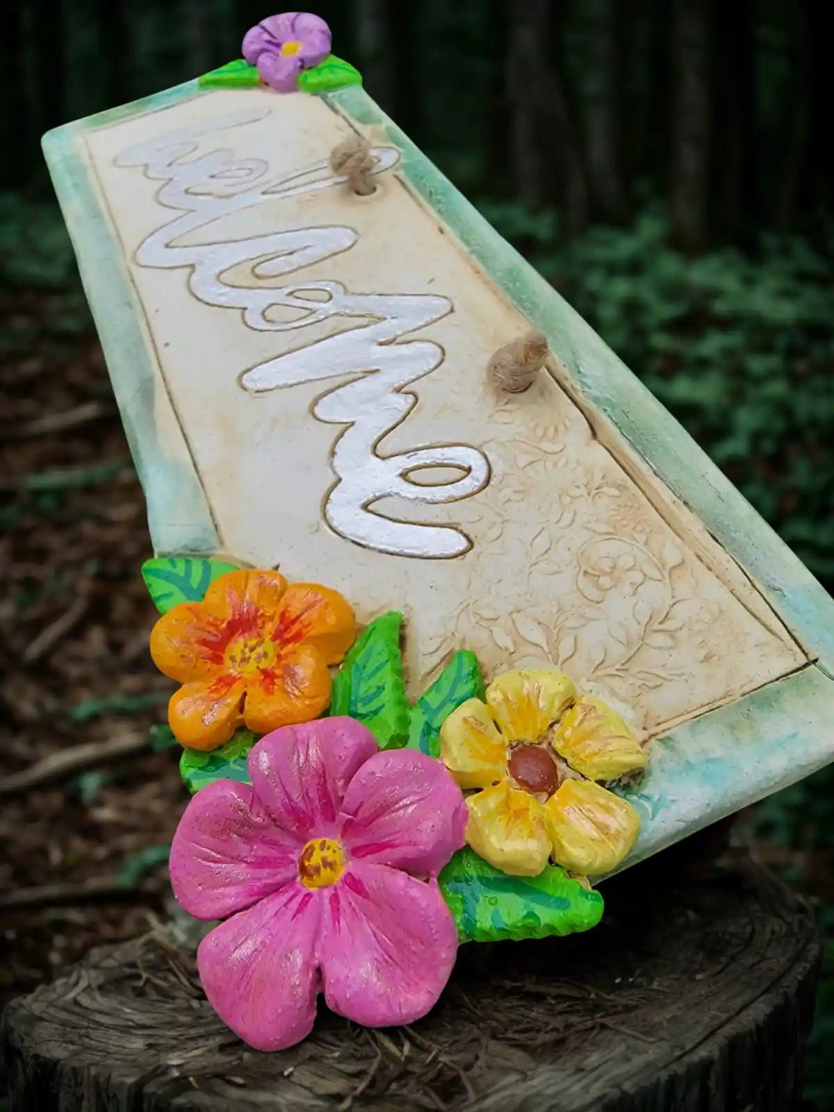 Welcome Sign handmade in ceramic