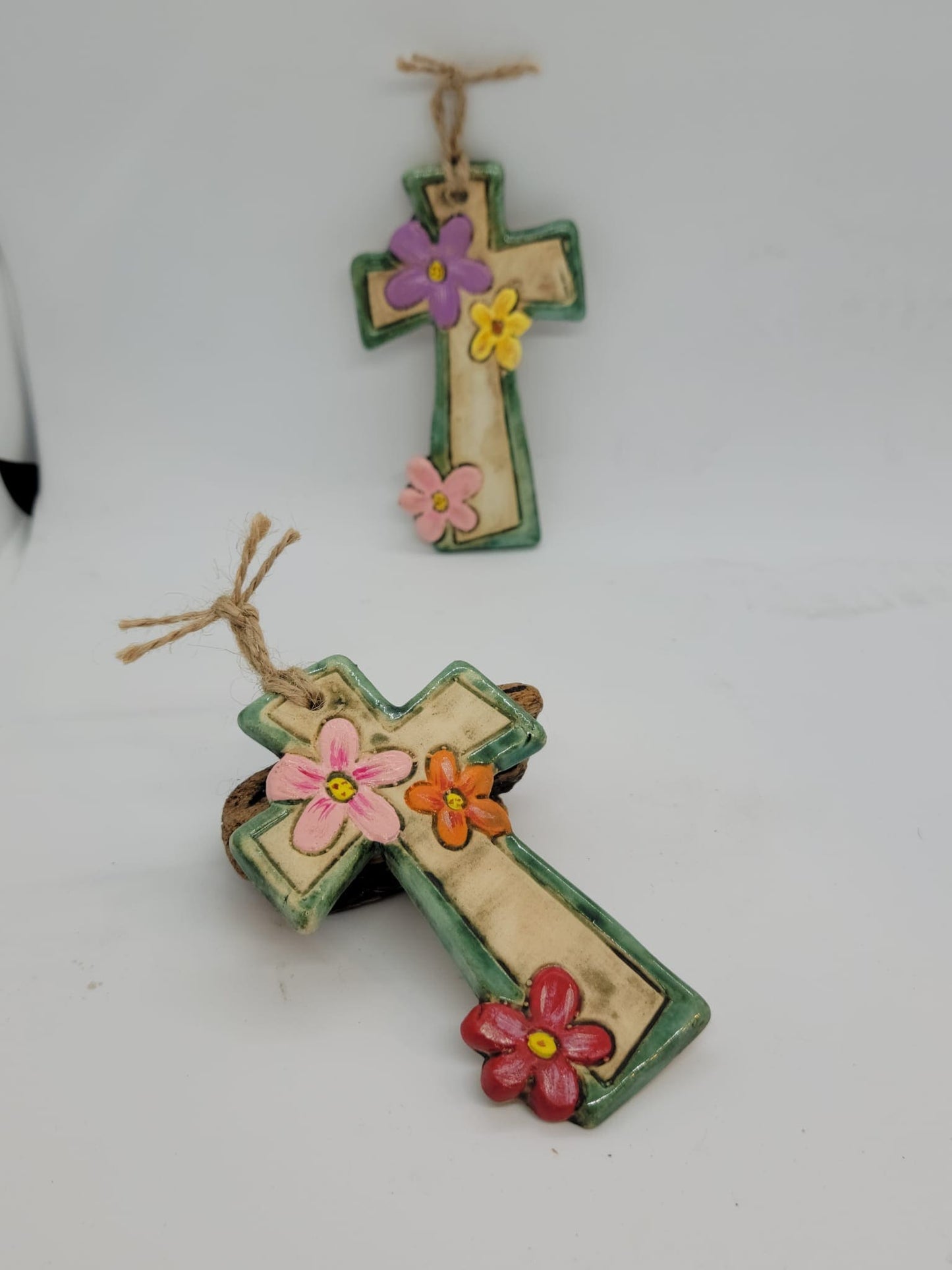 Cross Ornament with flowers