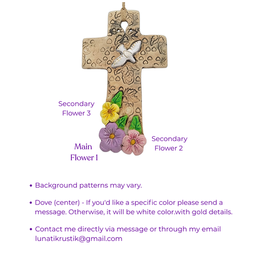 Textured Rustic Cross with flowers