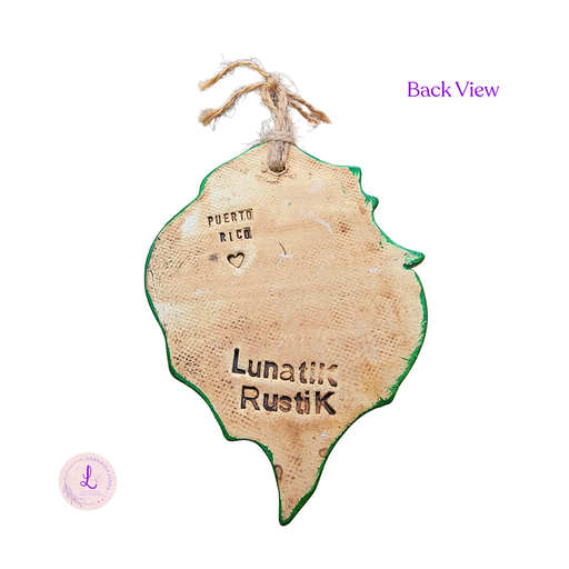 Coqui on leaf ceramic ornament