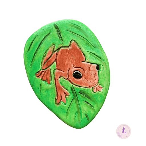 Coqui on leaf - Ceramic Magnet