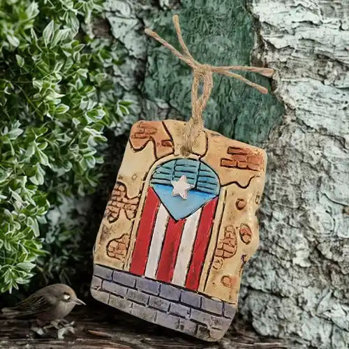 Puerto Rican Flag door Ornament