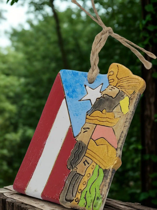 Three Wise Men with Puerto Rican Flag