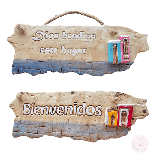 Bienvenidos - Puerto Rico Island Shape