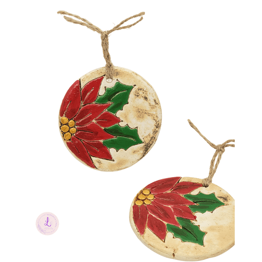 Poinsettia Ceramic Ornament