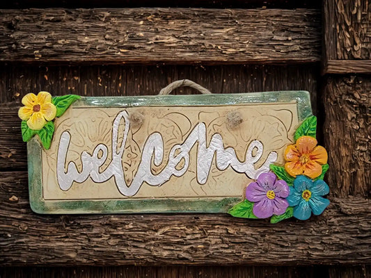 Welcome Sign handmade in ceramic